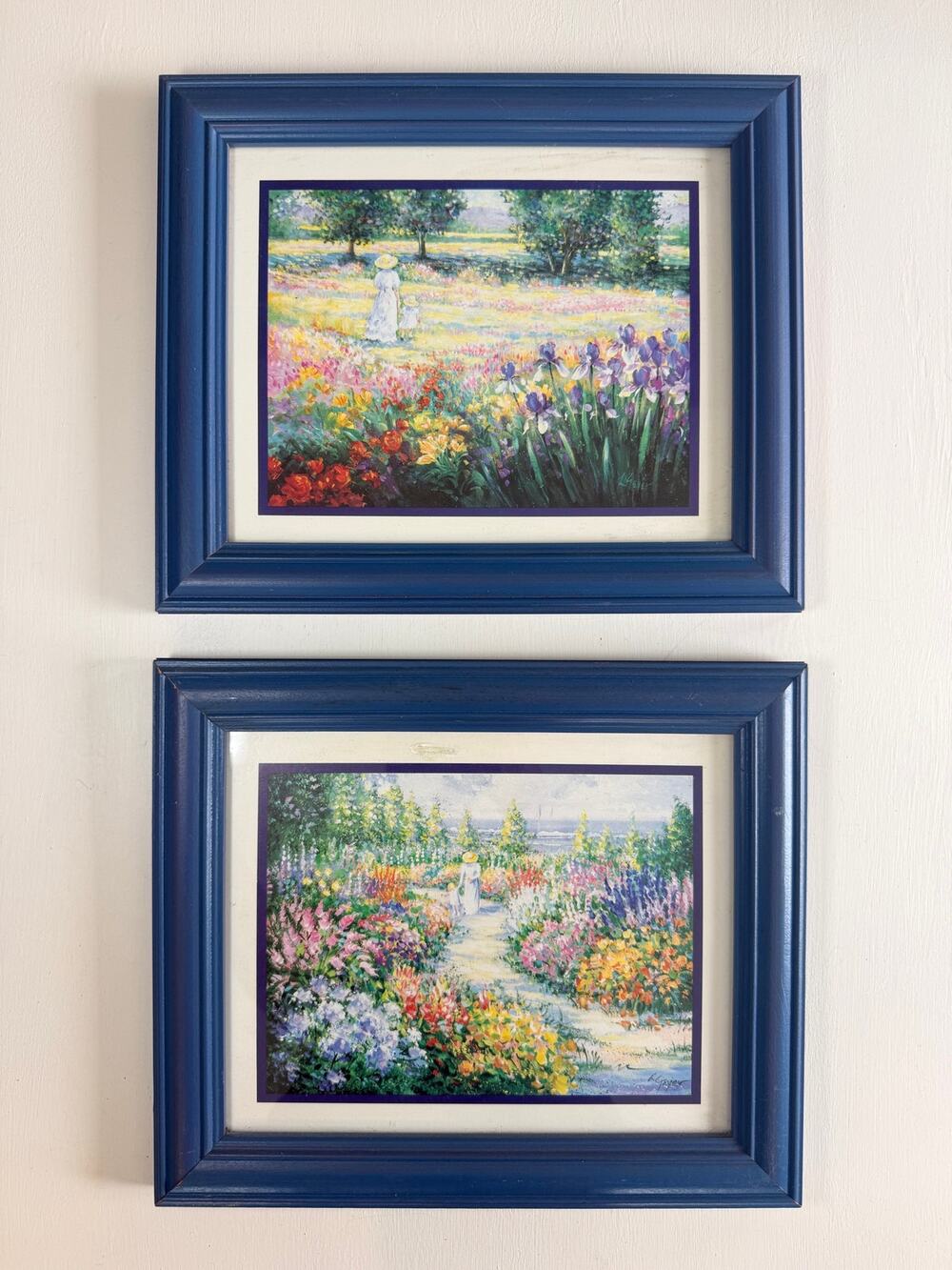 Vintage Impressionist Garden Art Framed Floral Landscape Prints Wall Decor